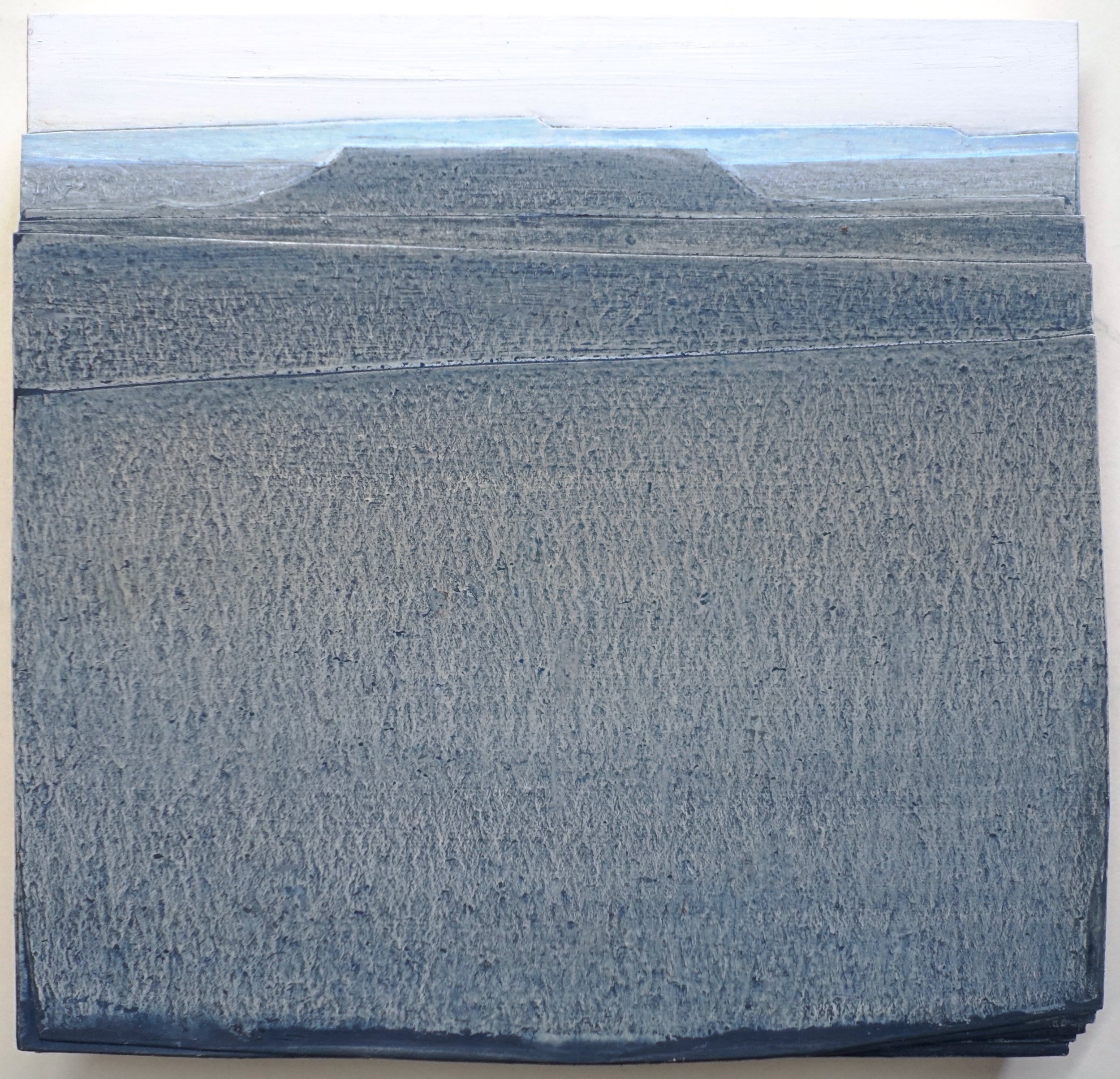   Laminae XIII (blue mesa)   oil, paper, on panel  6 x 6”  2024     