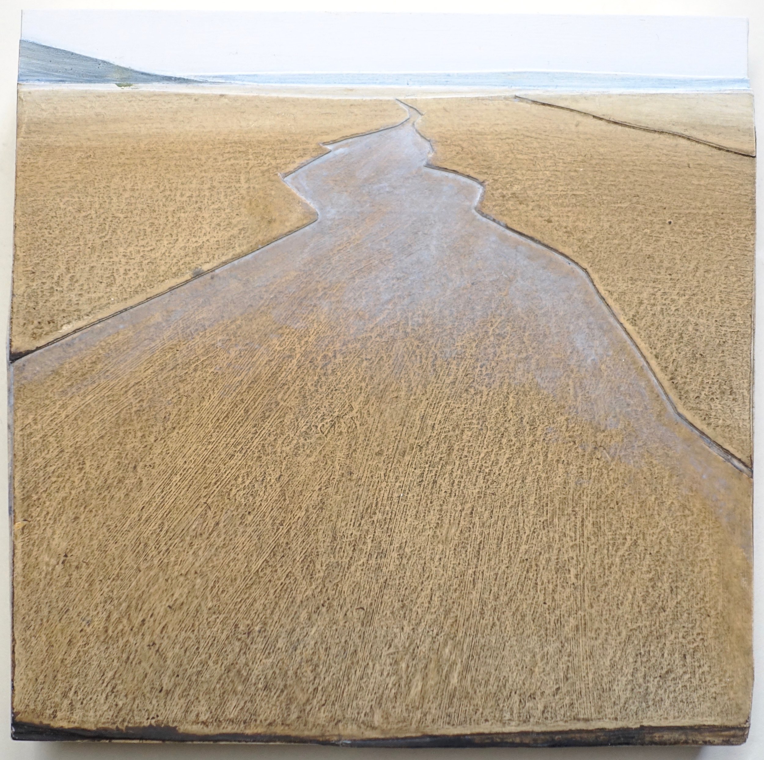   Laminae XII (sand creek)   oil, paper, on panel  6 x 6”  2024     