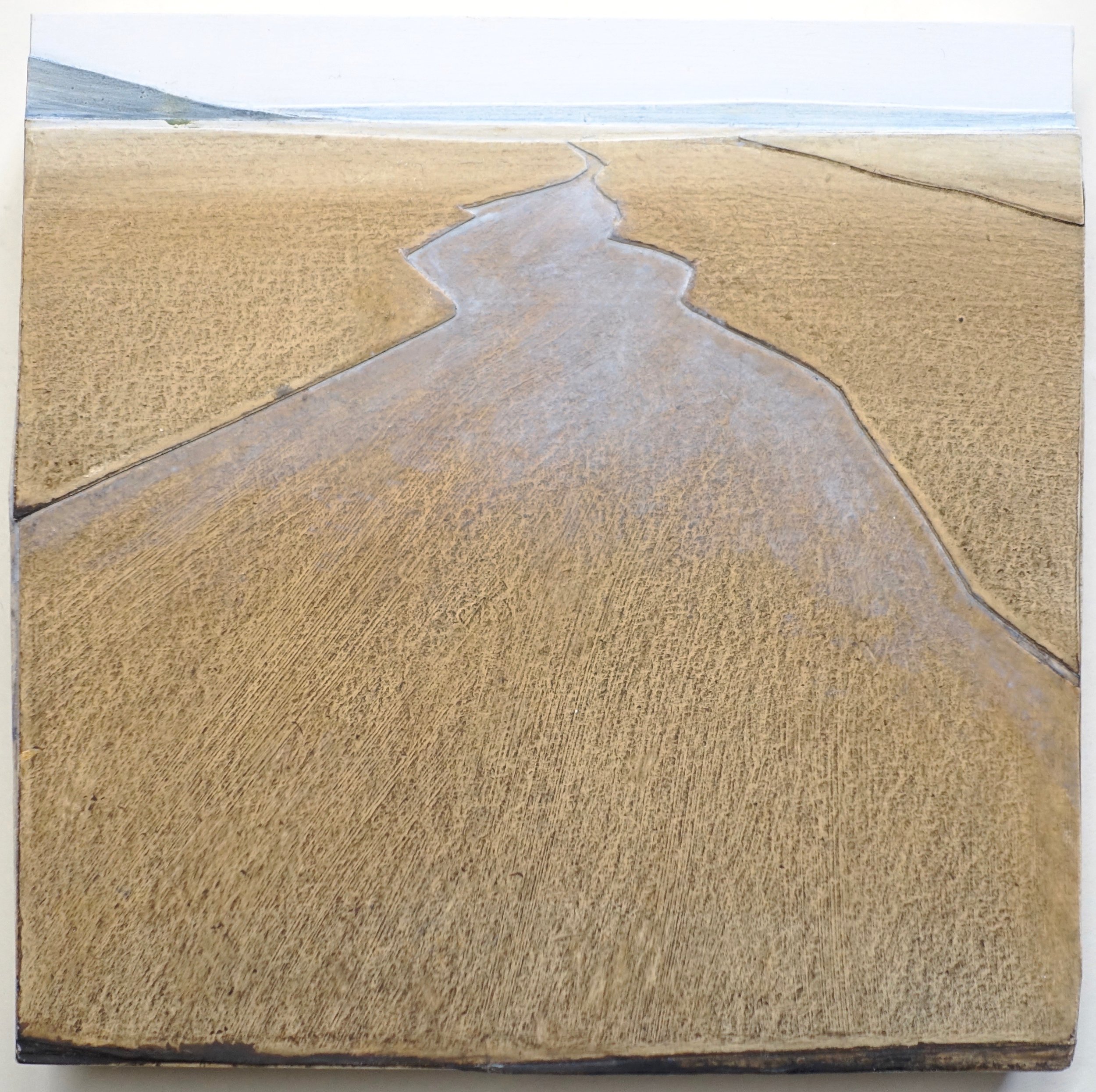 Laminae XII (sand creek) oil, paper, on panel 6 x 6” 2024