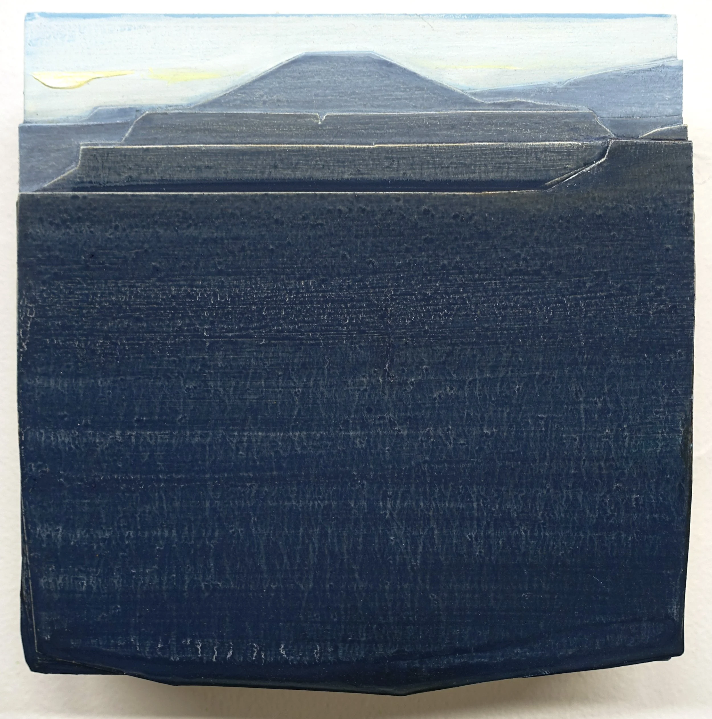 Laminae XVIII (staircase) oil, paper on panel 6 × 6” 2025