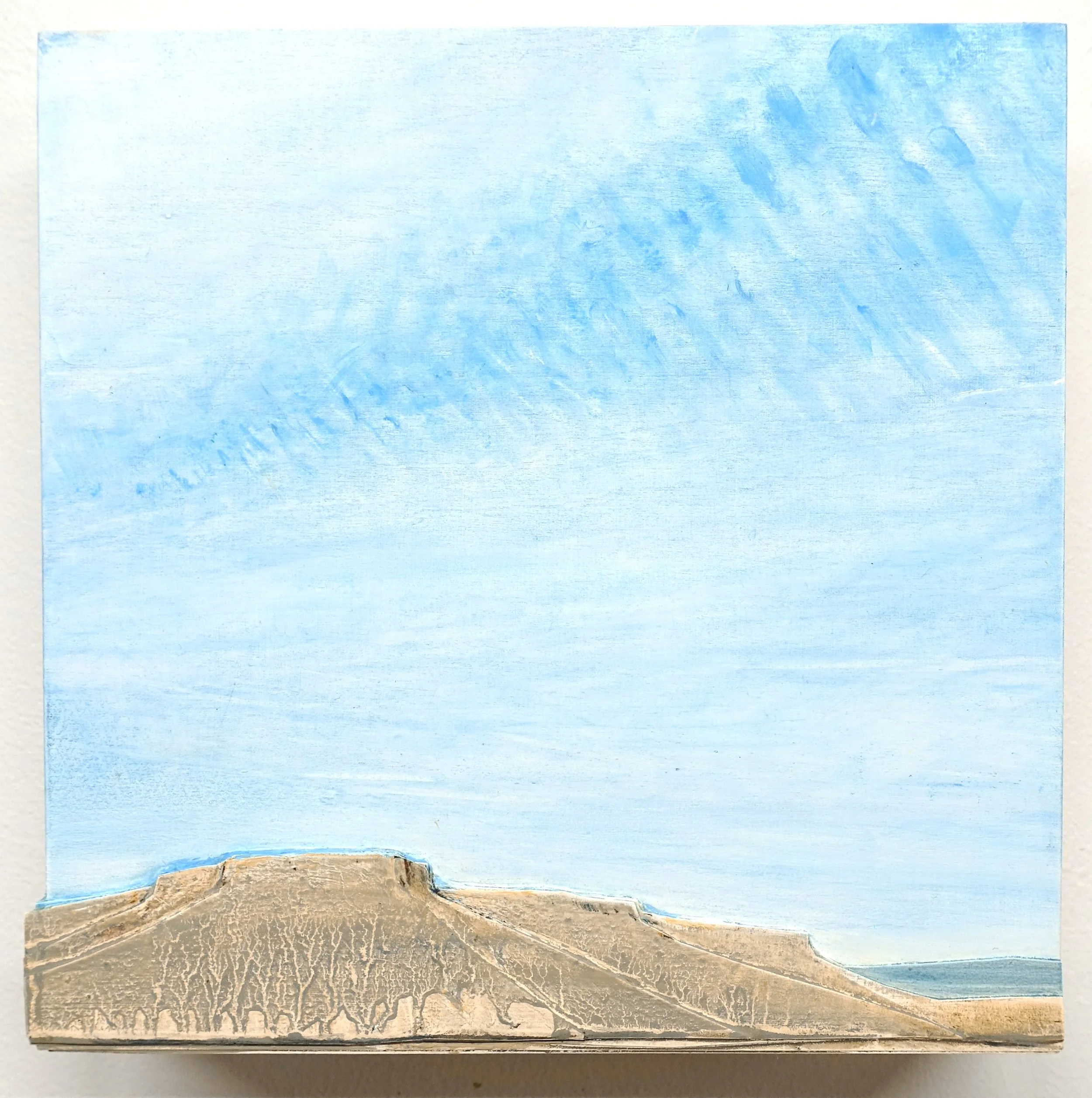   Laminae XX  (frond)   oil, paper on panel  6 × 6”  2025     