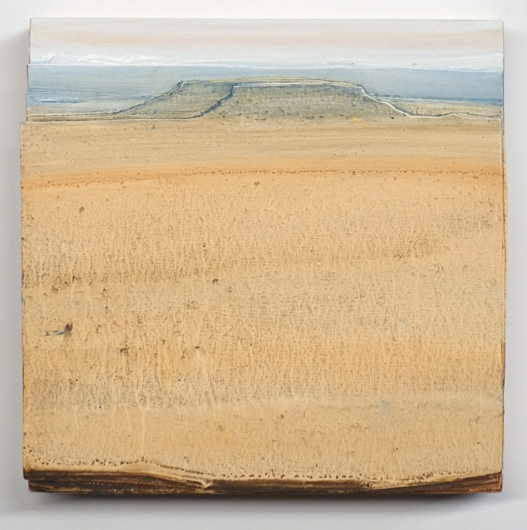   Laminae 23      (shadow mesa)   oil, paper on panel  6 × 6”  2026     