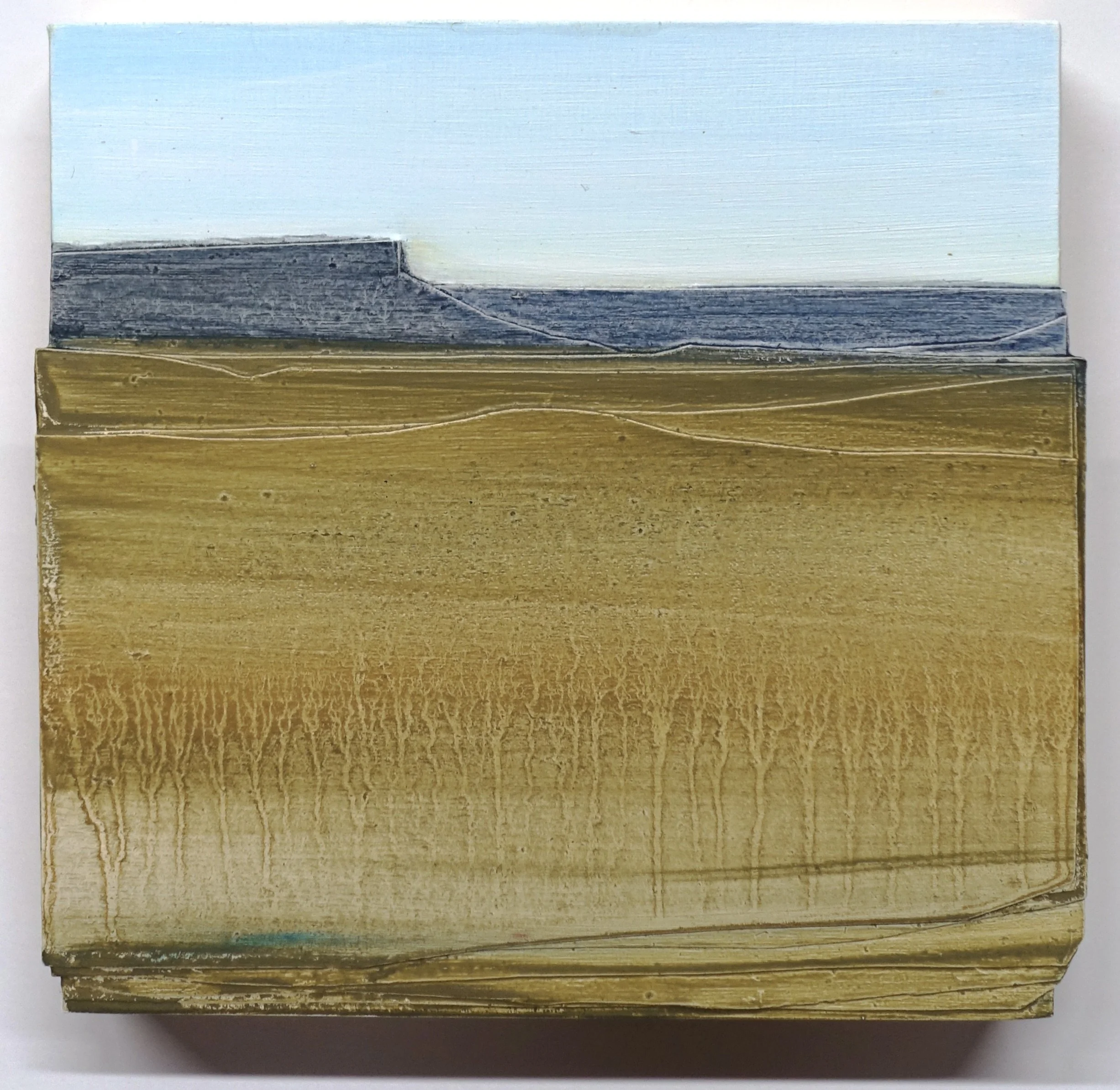   Laminae 26 (back nine)   oil, paper on panel  6 × 6”  2026     