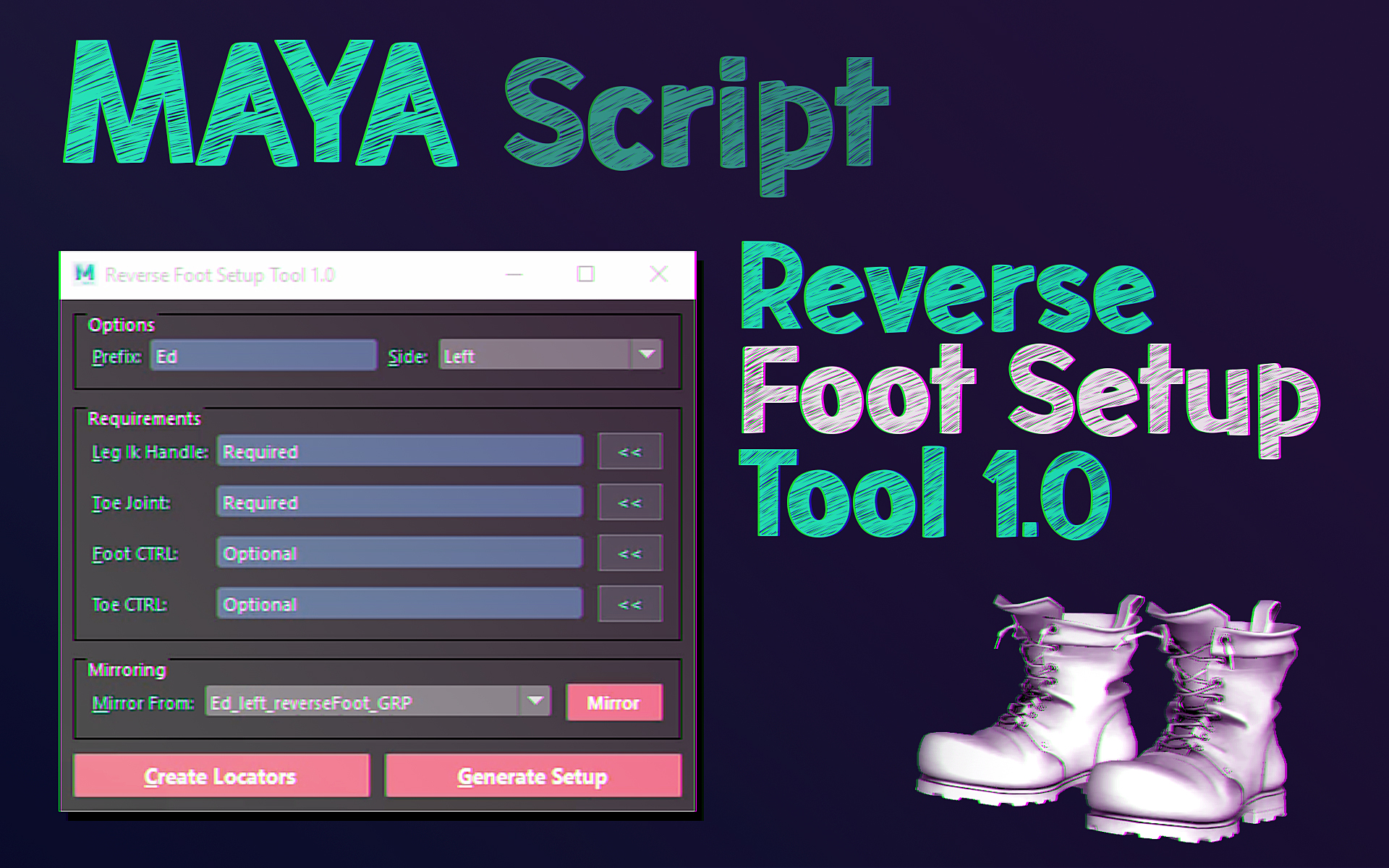 Here tool. Maya Reverse foot for script. Foot Reverser. Reverse in Maya.