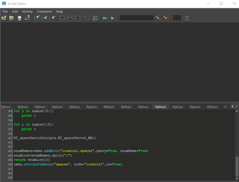 Click to view GIF (Executing the tool command in the script editor)