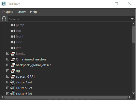 Click to play GIF (spaces group in the outliner)