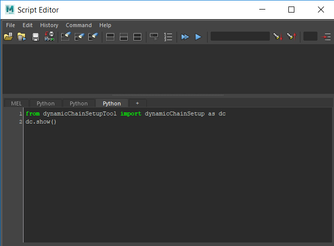 Importing the tool directly in the script editor