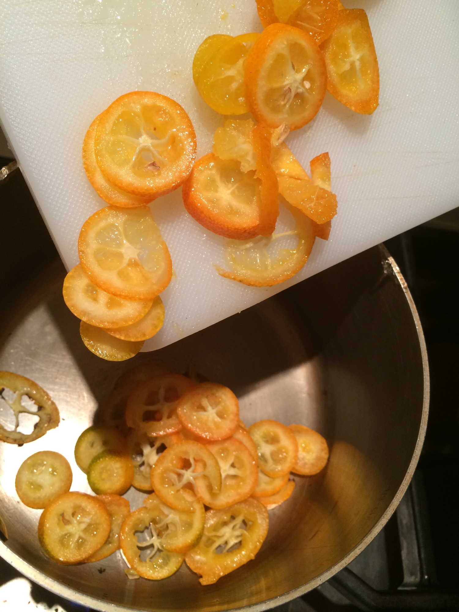 Candied kumquat for the warm chocolate molten cake
