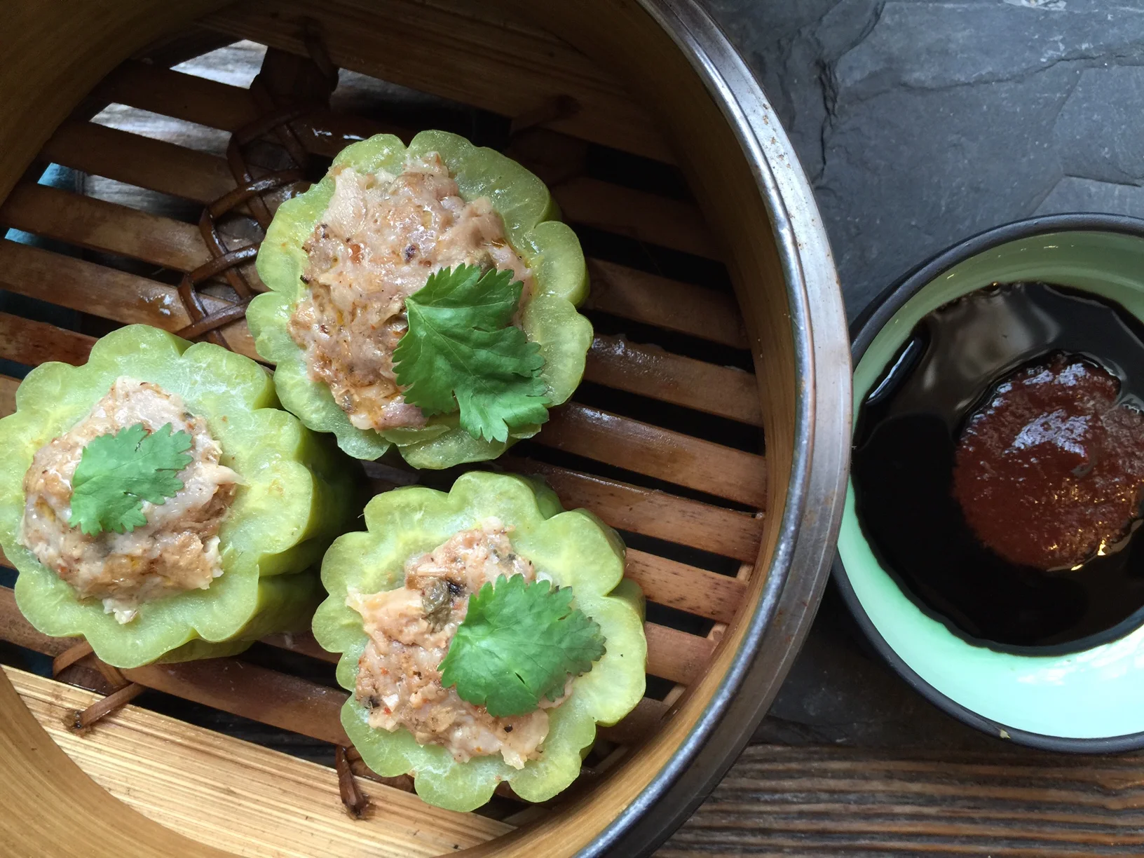 Stuffed with chopped pork and spicy lemongrass paste