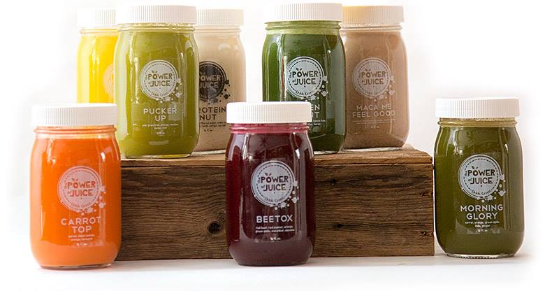 The Power of Juice products are for sale at Belle's Cafe.