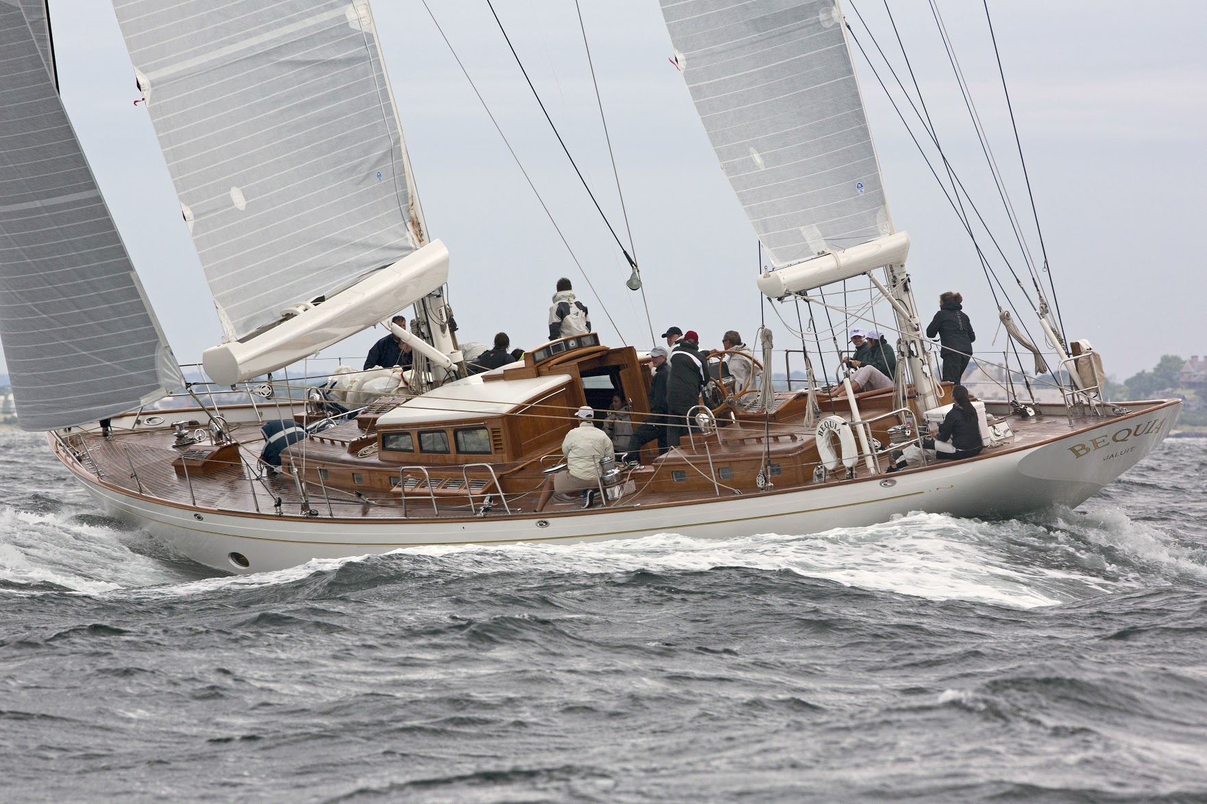 Bequia is the overall winner of the 2017 Candy Store Cup Superyacht Regatta. Photo: Billy Black