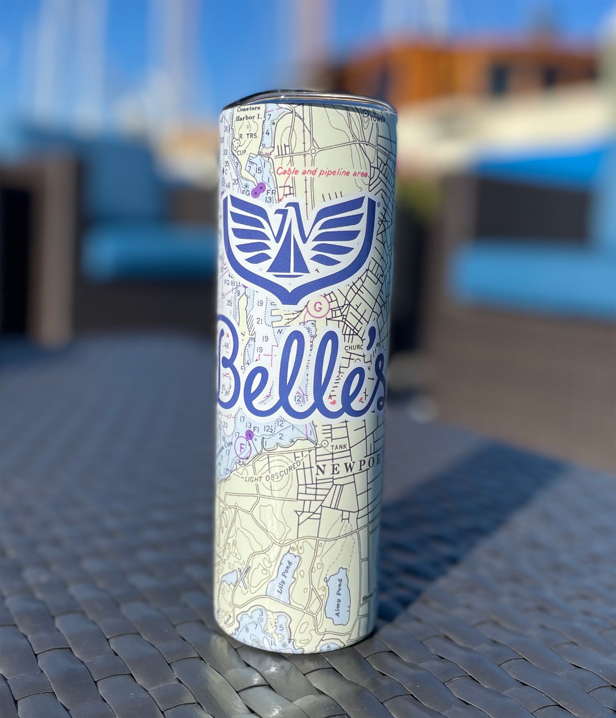Belle's Chart Tumbler  Safe Harbor Newport Shipyard