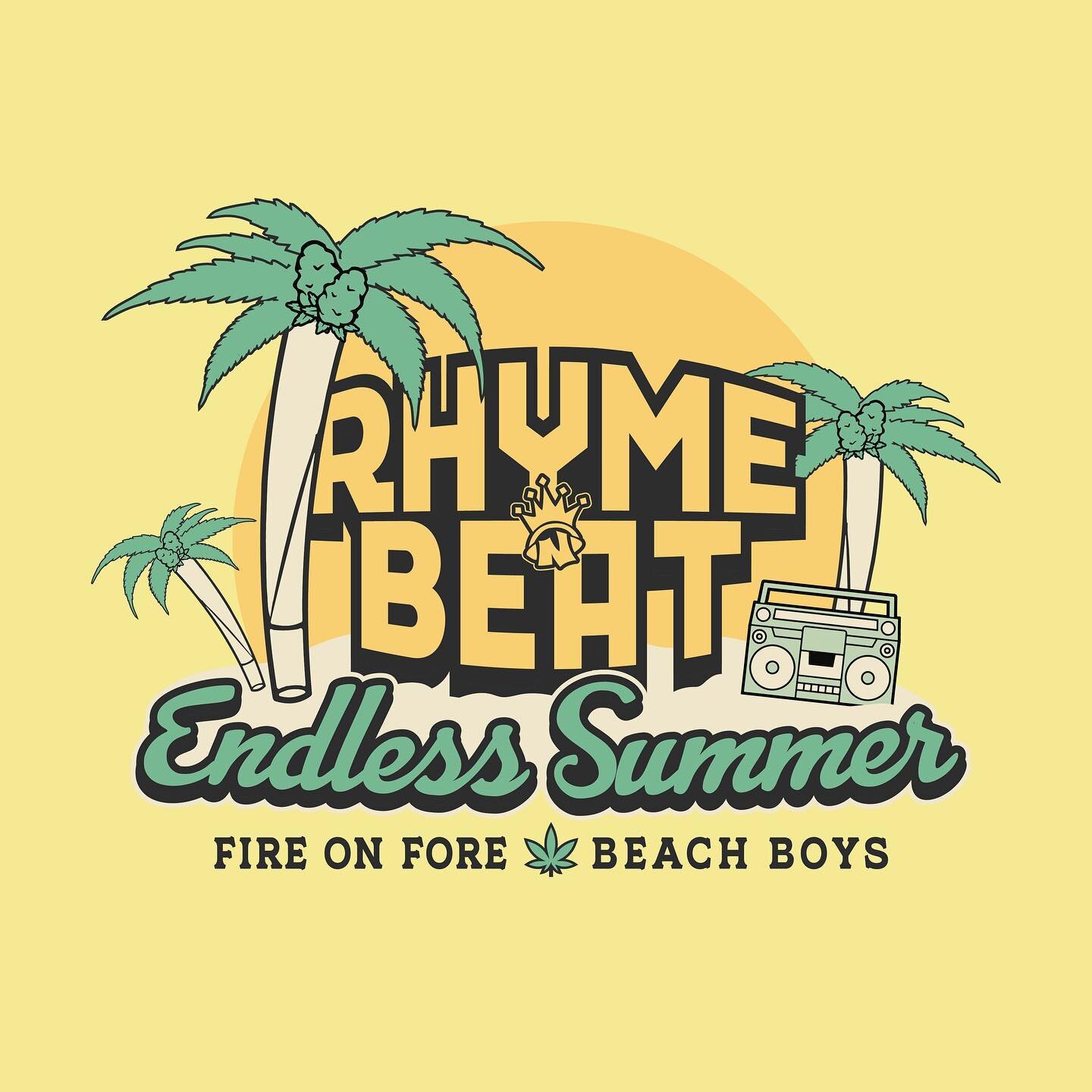 I recently worked on the design for this collab with @rhyme.beat @fireonforestreet &amp; @beachboys207 Available in tees and long sleeves at FOF &amp; BB stores. #endlesssummer #rhymebeat #cannabis #medicalmarijuana #newengland #noize #art #apparel #