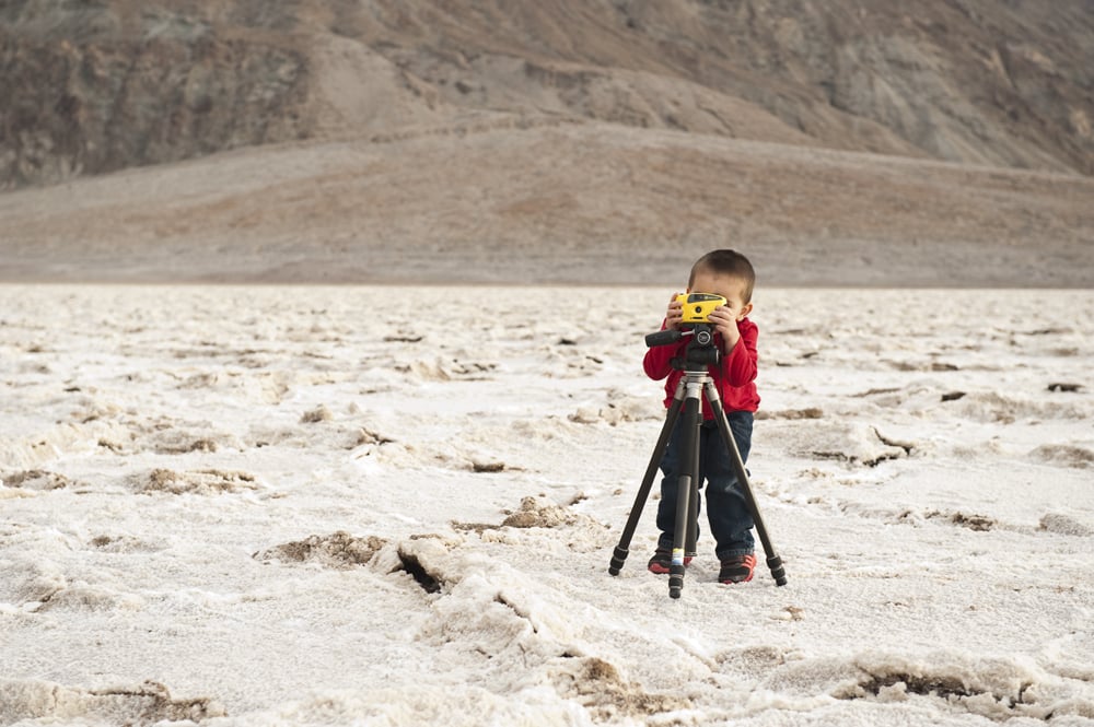 Framing up the following image of Badwater Basin atop my tripod. 2012