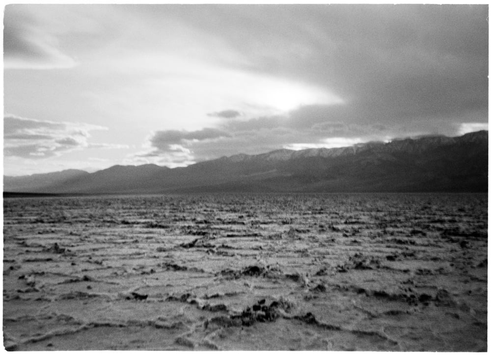 Holden's first photograph of Death Valley. Looking to the south west at Badwater Basin, 2012. Age 2.