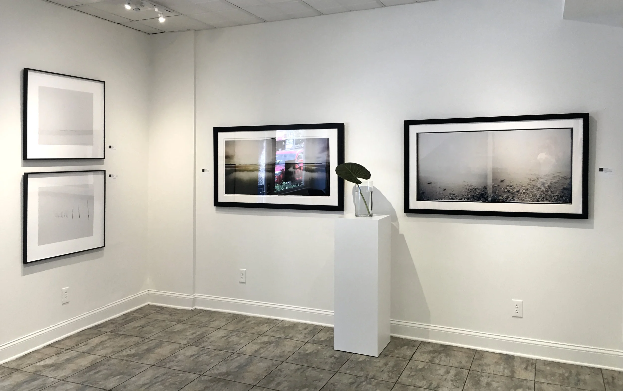 POUND NET I, 2015 and POUND NET III, 2015 (left, by Mike Basher) and Untitled 1 and Untitled 2, 24x48 inch archival pigment prints (center and right, by Mark Stetler)