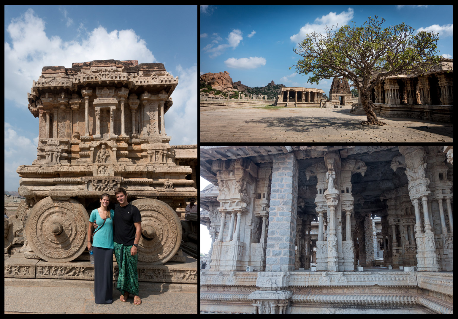 Vittaya Temple. The small columns on the bottom right are the tuned instruments played as drums by 30+ people simultaneously for the king & queen.