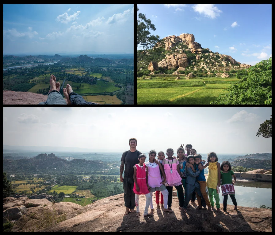 On the hill where the Hanuman Temple resides. The top right is the view from the bottom.