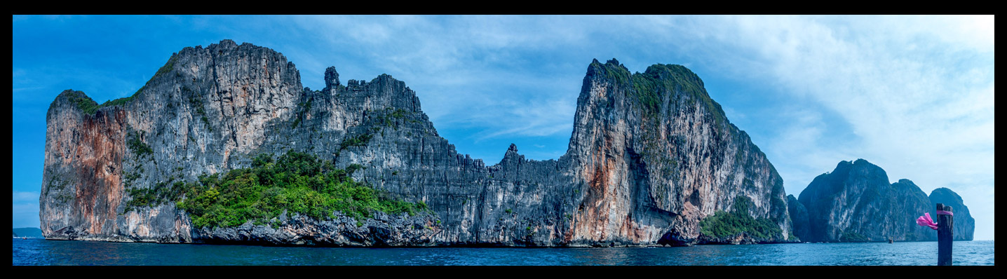 Approaching Koh Phi Phi Leh, where they filmed the movie "The Beach" with our favorite Mr. Leo.