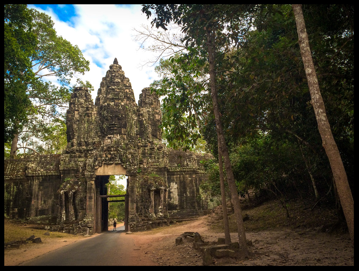The gate of Angkor Thom. 