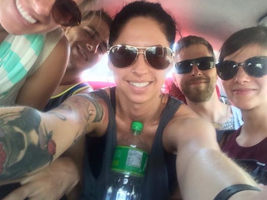 Packing into the airport clown car taxi! Photo Cred- Beth!