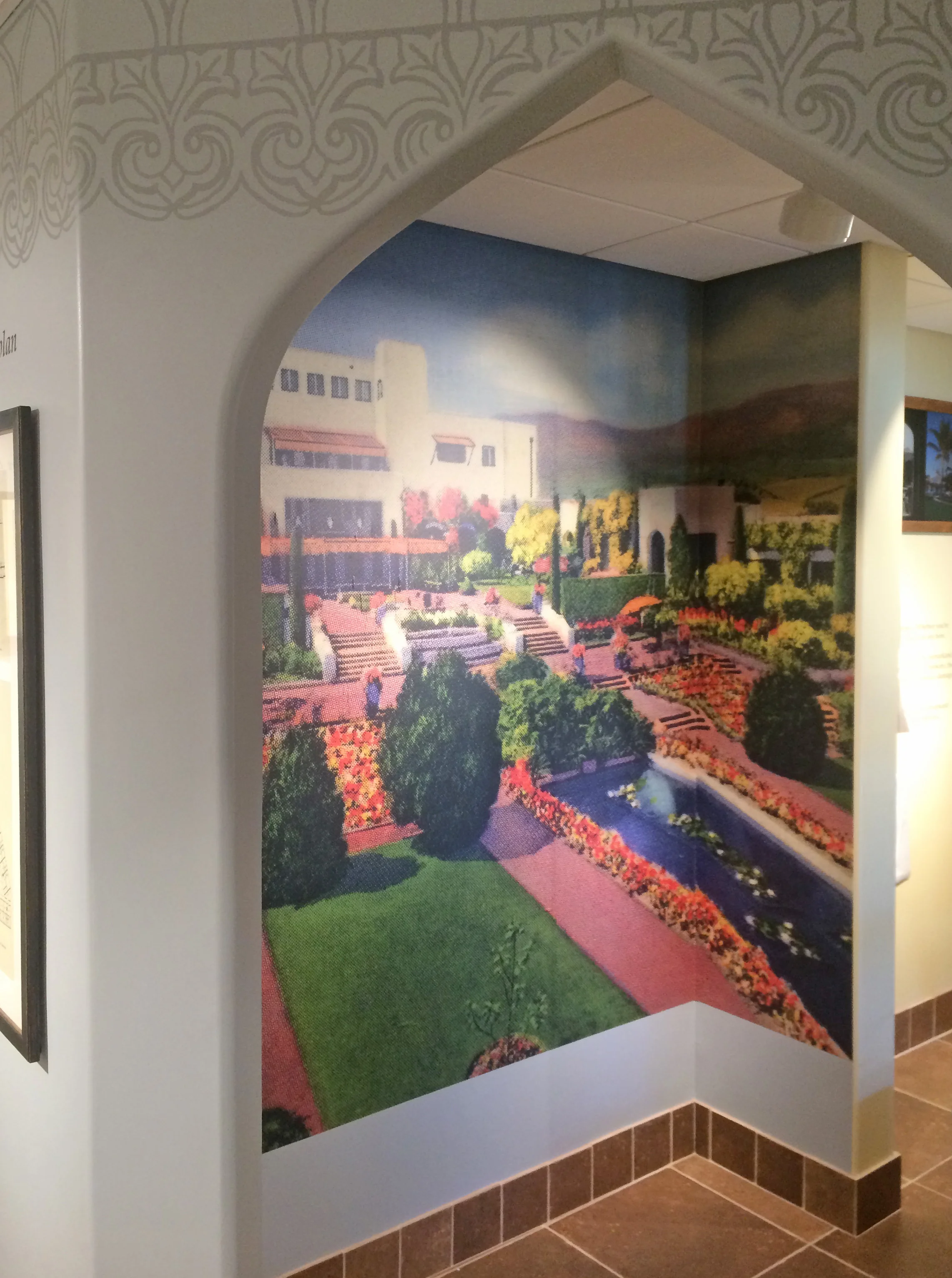 In this pic you can see some of the details added high on the walls as well as this blown up print that was actually from one of the original brochures.