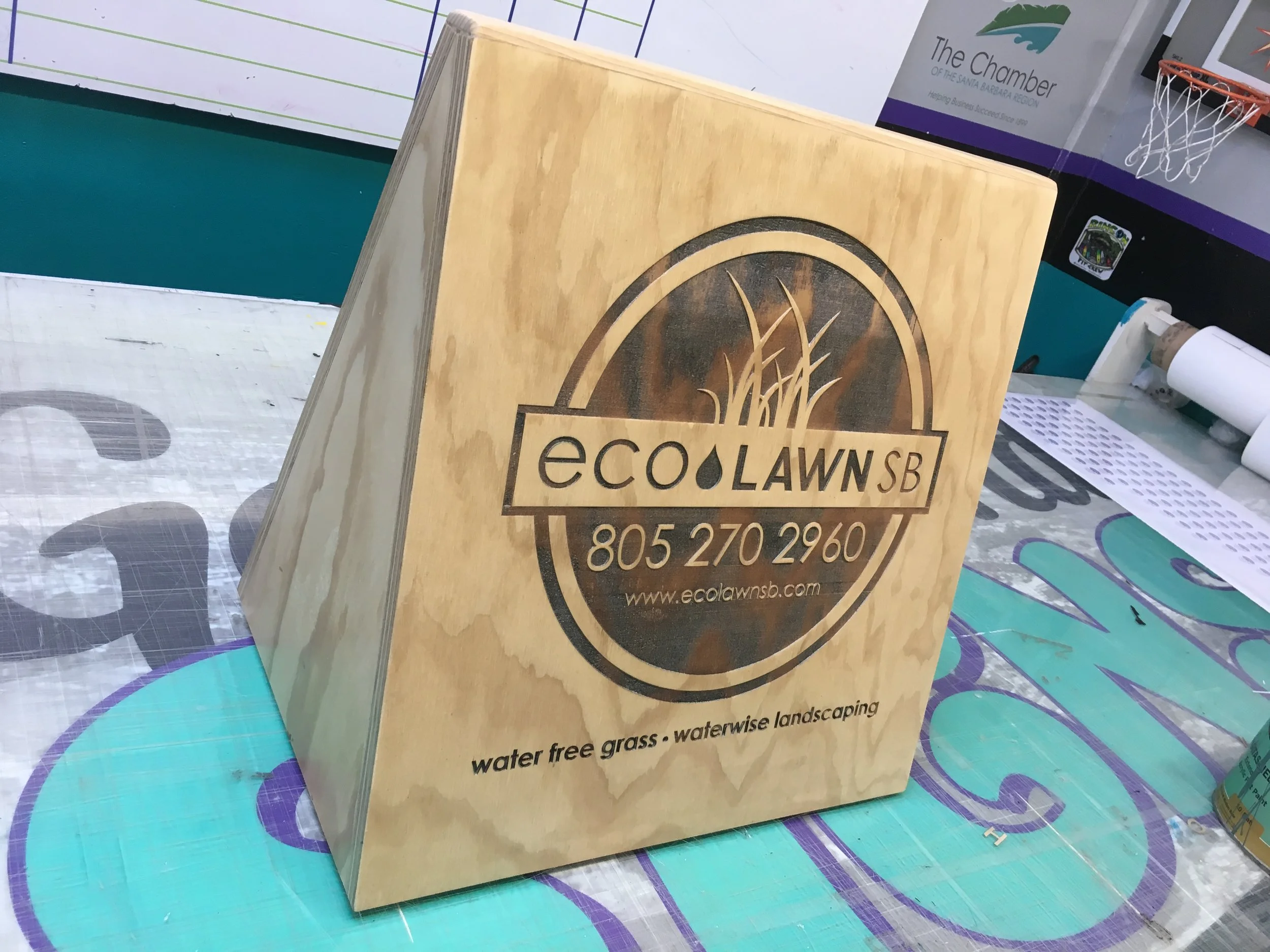  Laser etched plywood custom A Frame 