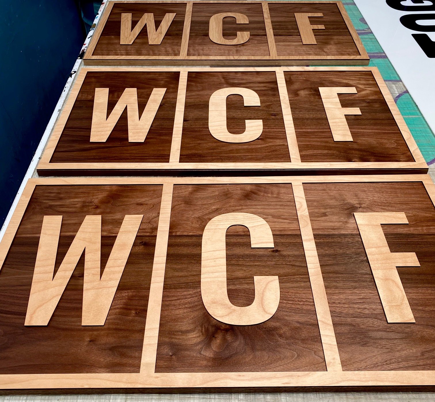 Walnut and laser cut birch