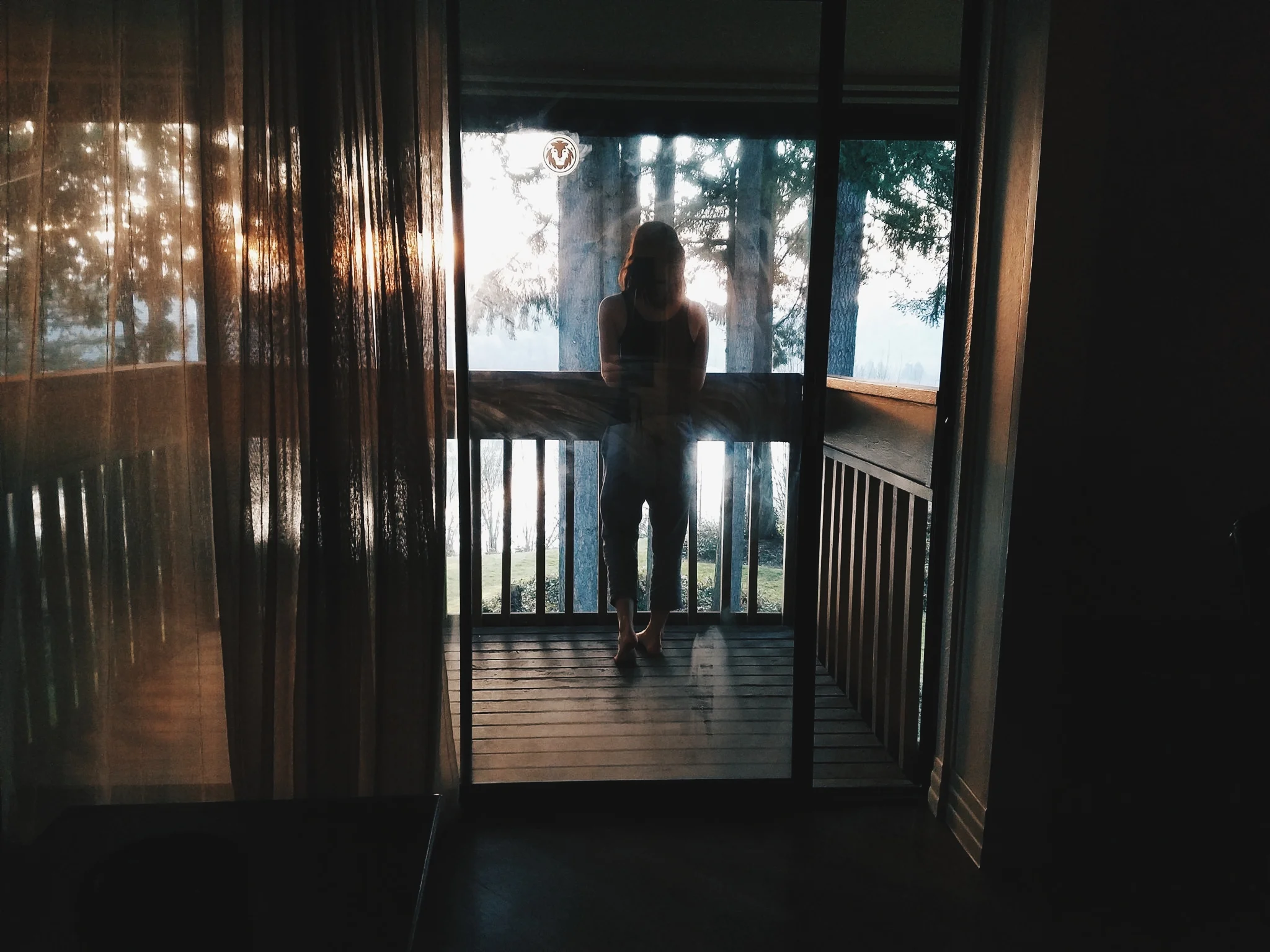Mom snapped a photo of me enjoying the sunrise