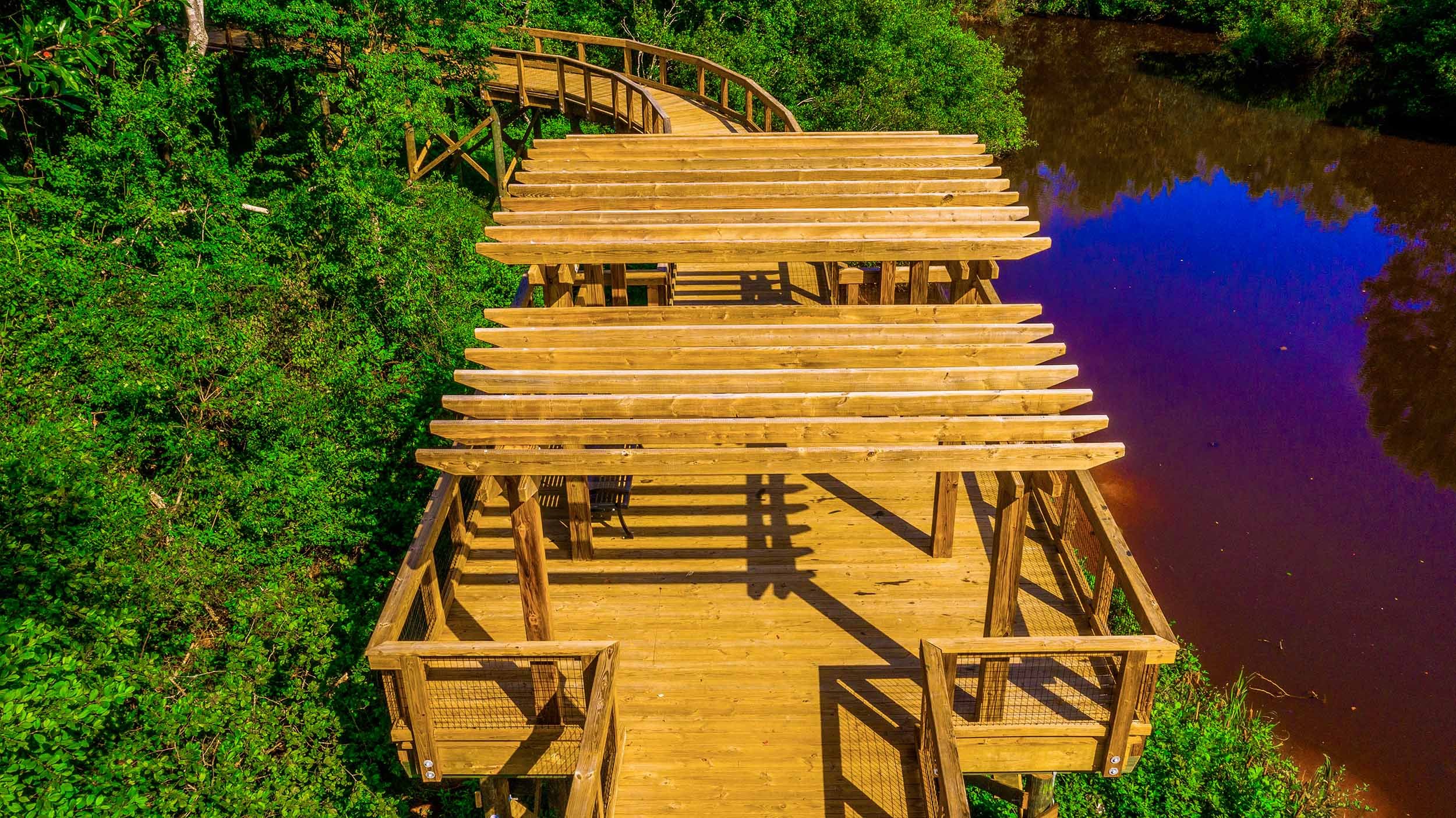 pedestrian wooden bridge