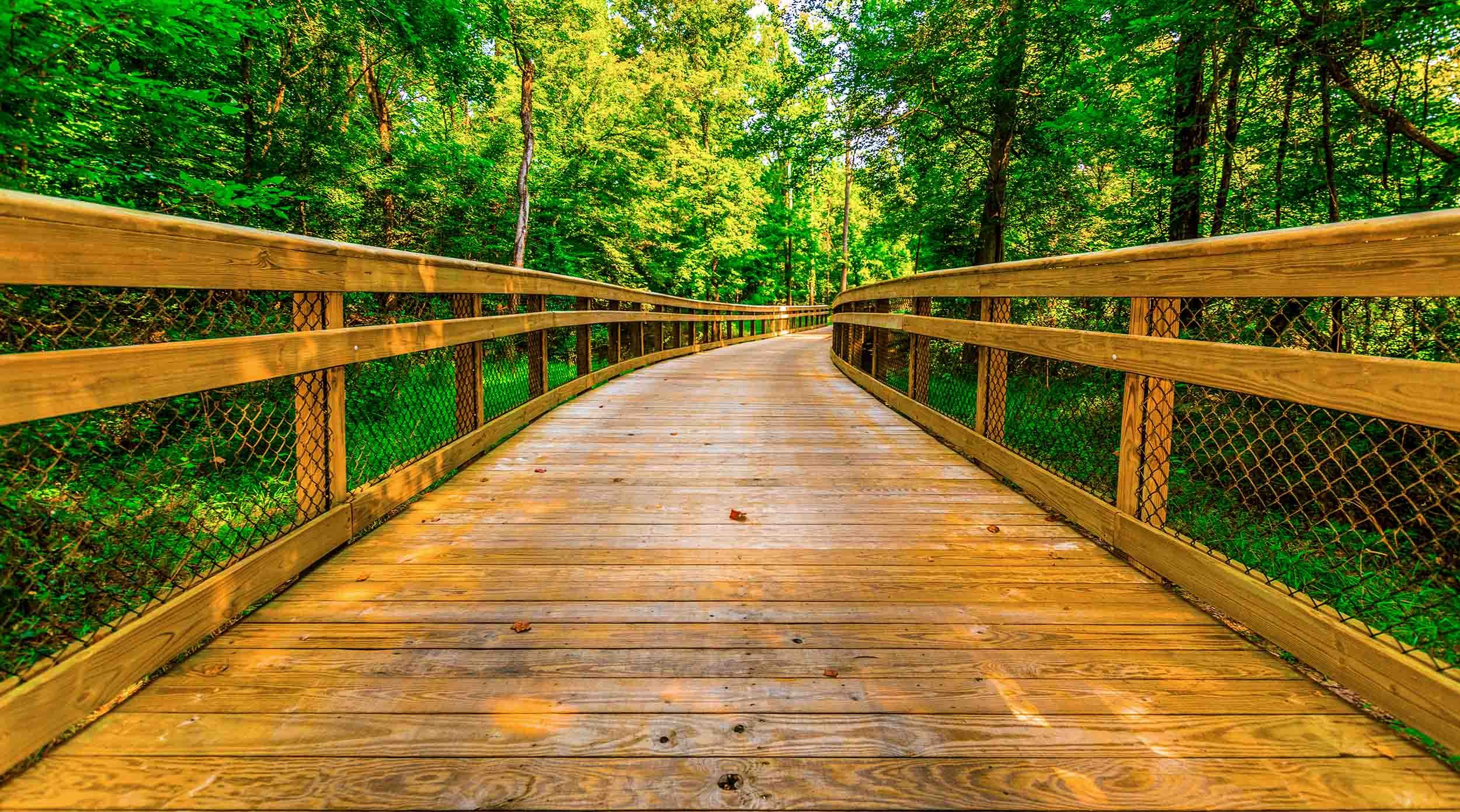 pedestrian wooden bridge