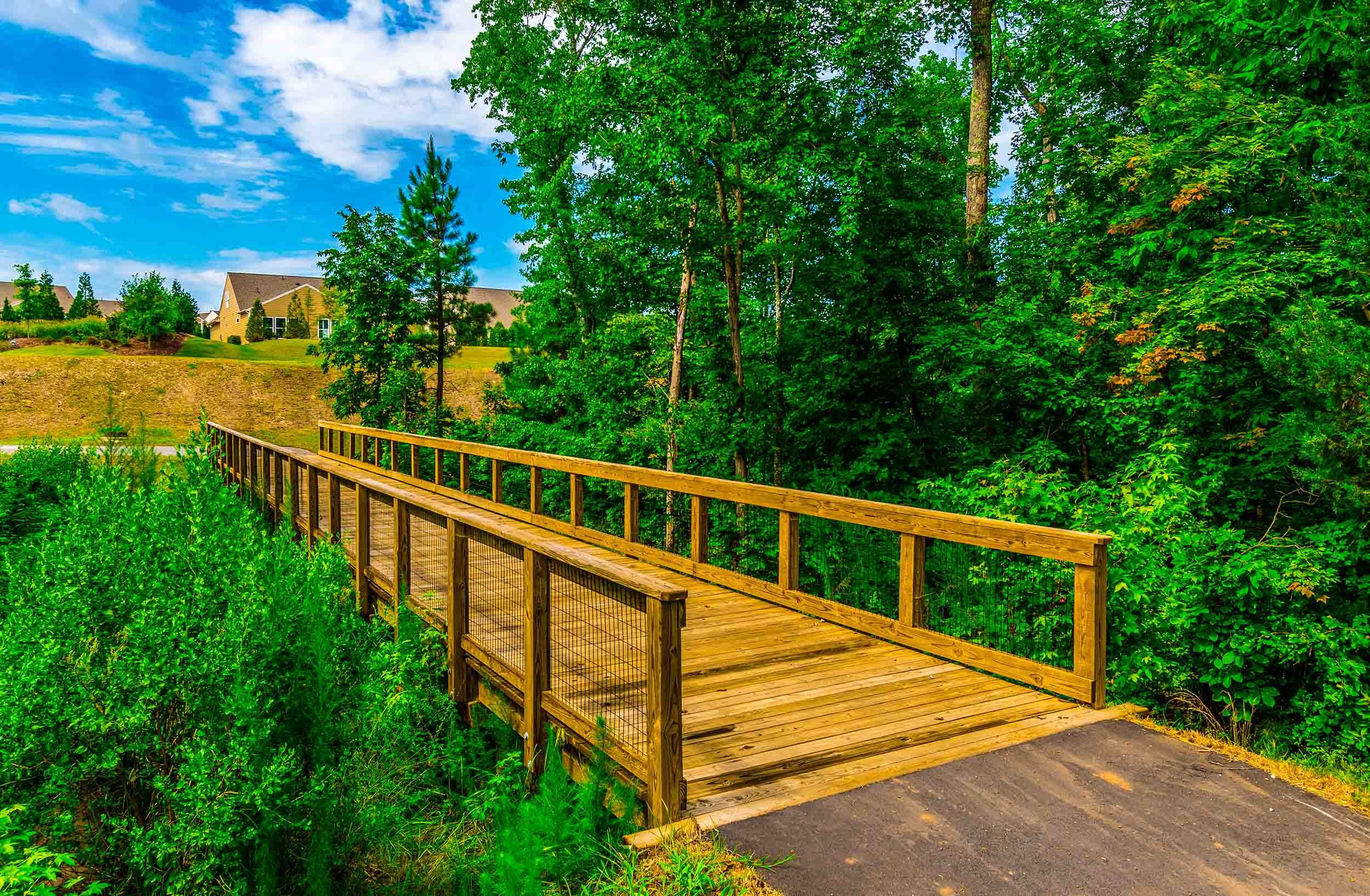 pedestrian wooden bridge