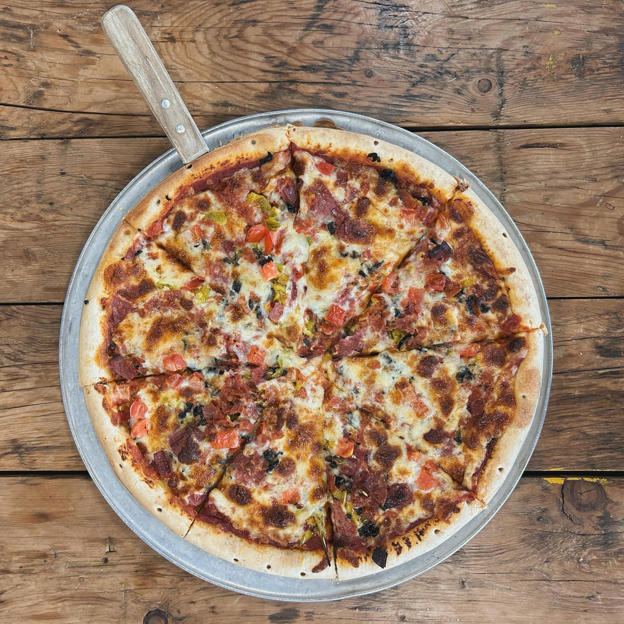 Happy Pizza Thursday AND Drink for a Cause!  Today&rsquo;s Specialty Pizza is inspired by the chopped Italian sandwich and topped with pizza sauce, mozzarella, provolone, and chopped pepperoni, salami, Roma tomato, pepperoncini, and olives!

25% of a