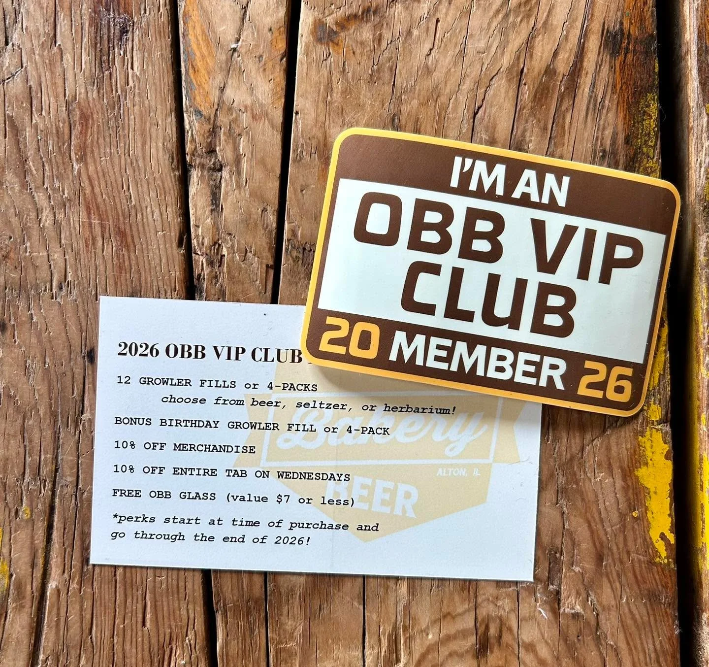 2026 OBB VIP Club memberships are now available!  The perfect holiday gift for the beer lovers in your life (even if that beer lover is you)

$120 includes:
12 x 4-packs or growler fills of your choice
Bonus birthday pack or fill
10% off merch every 