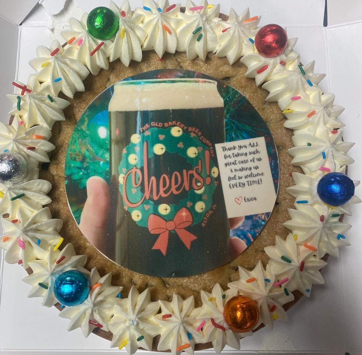 Thank you so much to Erica from Sweet-E&rsquo;s Cakery for this incredibly sweet gift that she dropped off for our team today!  We so appreciate you and all of our amazing regular guests.  Now, go buy some custom cakes, people!