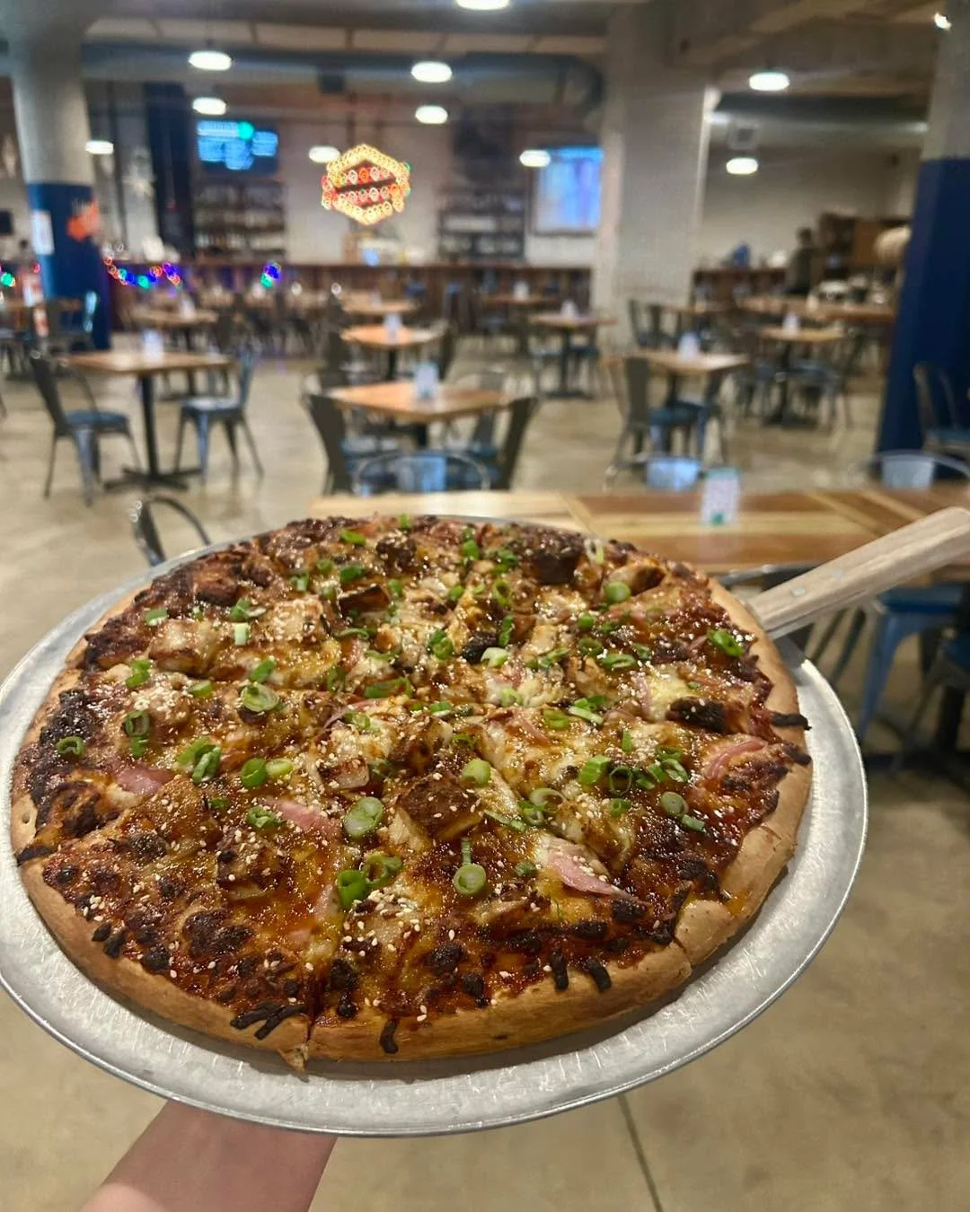 Happy Pizza Thursday!  Today&rsquo;s Specialty Pizza is topped with sweet chili gochujang sauce, mozzarella, pork belly burnt ends, Korean bbq sauce, green onion, and sesame seeds.

Today is also Drink for a Cause for Crisis Food Center.  25% of all 