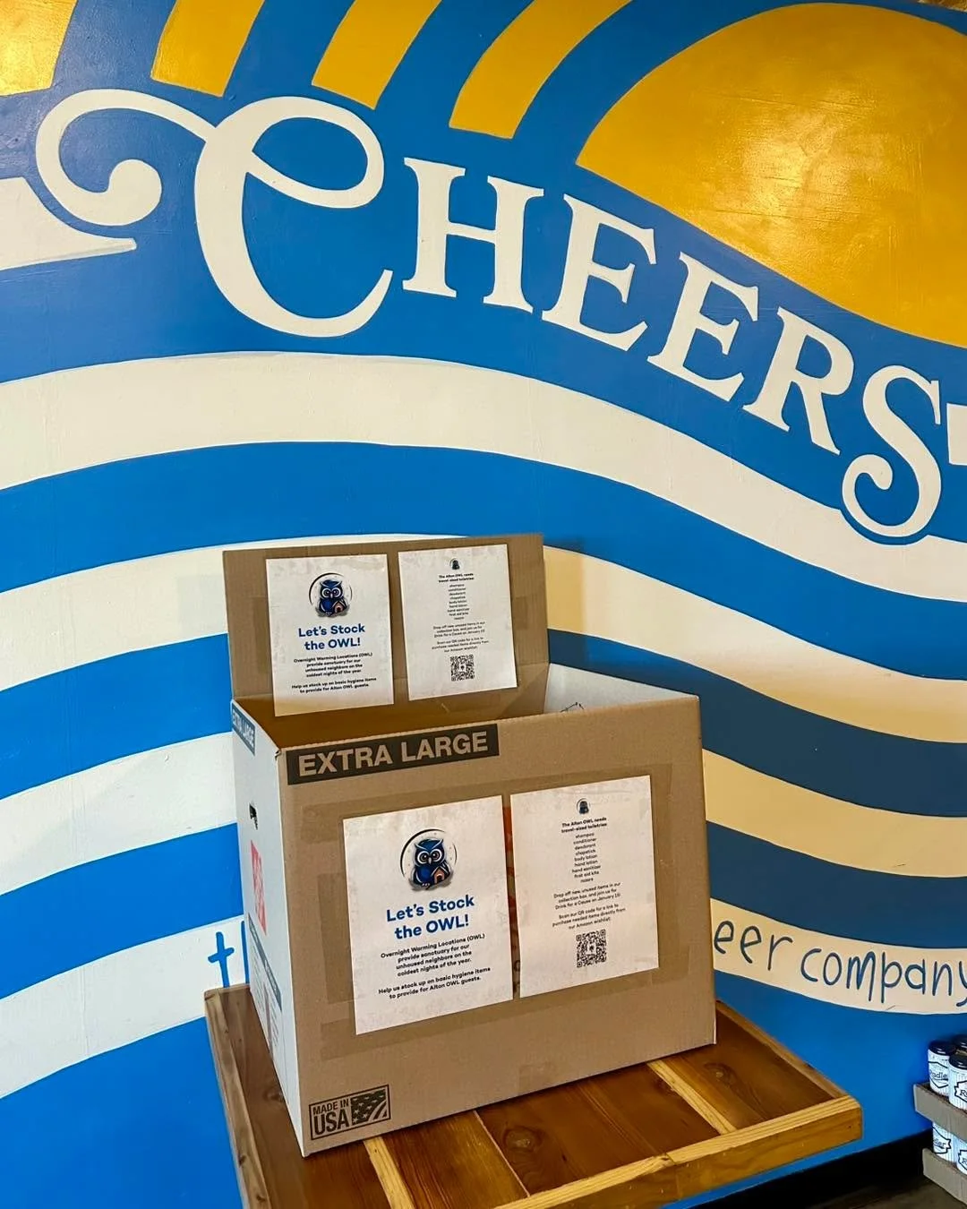 This month our Drink for a Cause program will be benefitting  Overnight Warming Locations!  You can round up at the register every day, tomorrow we will donate back 25% of all beer and tea sales, and we are also accepting physical donations!  The OWL