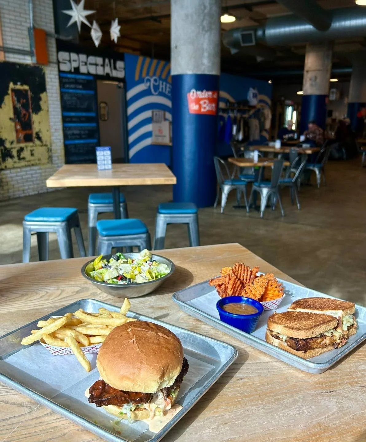 Have you made it in for the new seasonal menu?  Come warm up with a Lil Spicy, a Meatloaf Sandwich, a Pot Roast Sandwich, and so much more!  We&rsquo;ve got a little NA Gin Punch in the slushy machine this weekend too for yall pushing through to the 