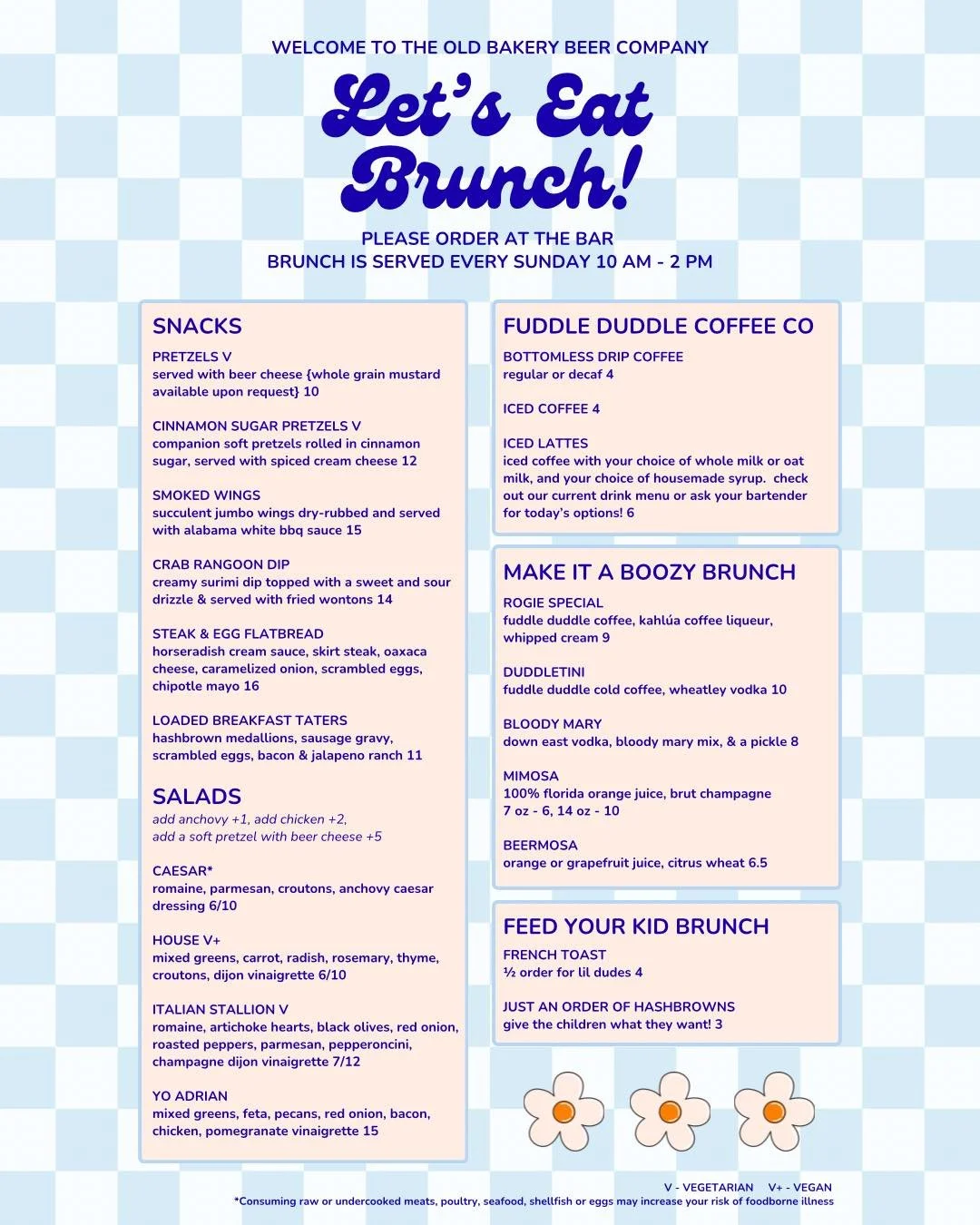 The new brunch menu starts today after a snowy delay from last weekend!  What are you going to try first?