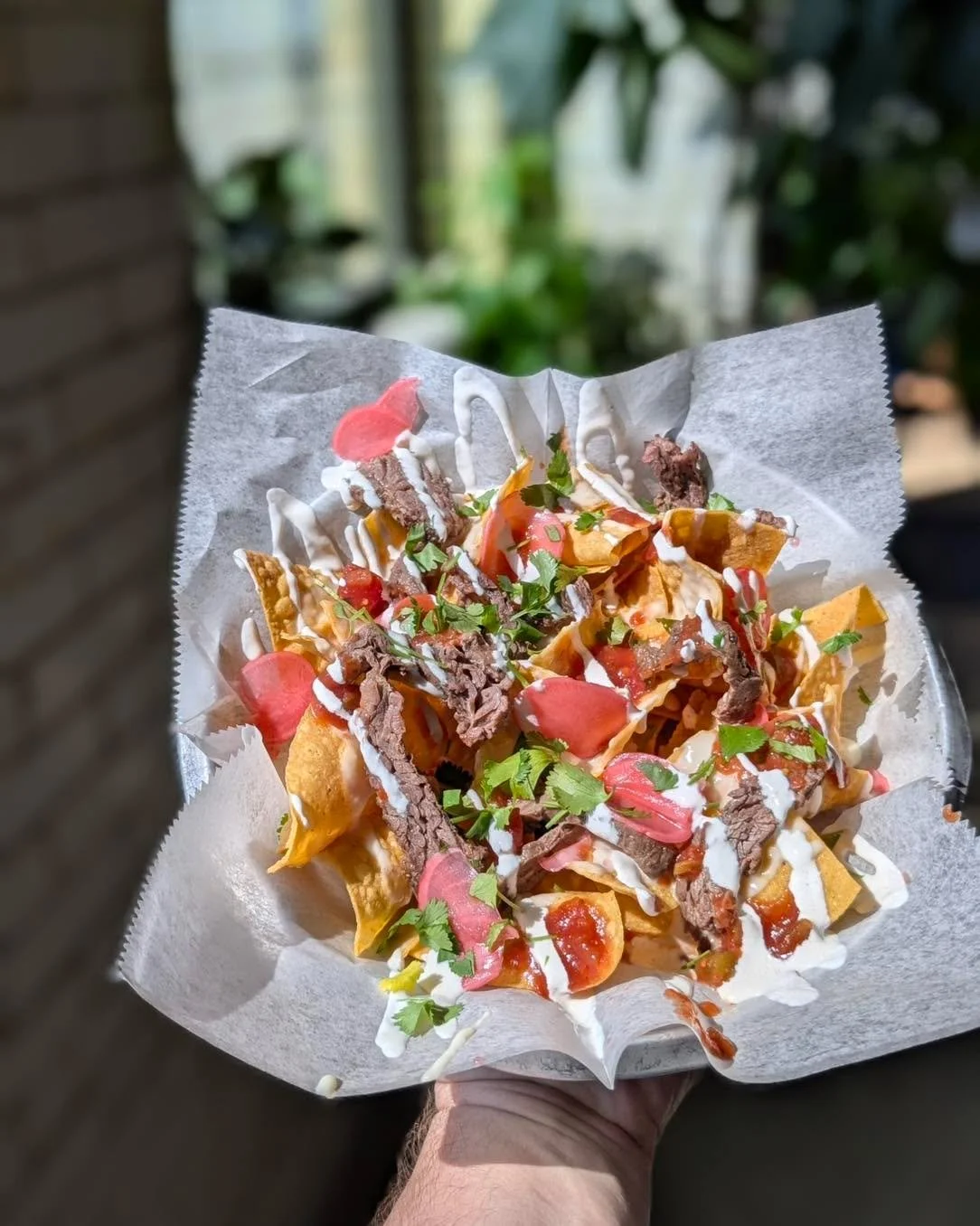 Steak Nachos on special today!  House-fried tortilla chips topped with tender skirt steak, queso, crema, pickled radish, and cilantro.

Sounds like the perfect accompaniment to Music Bingo tonight!  Join us at 6 - free to play, lots of fun, great pri