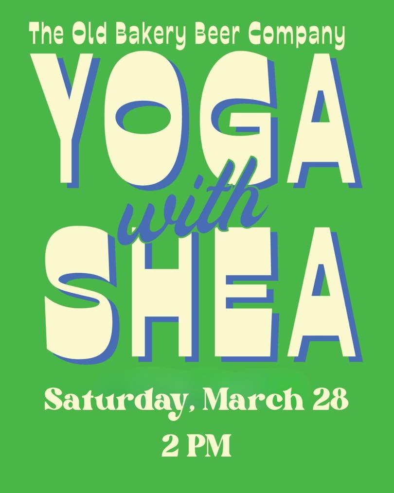 Join us at 2 PM today for Yoga with Shea! $15 for an hour of all levels yoga plus a beer, cider, or NA beverage of your choice!

No need to pre-register, just come join us in the event space!