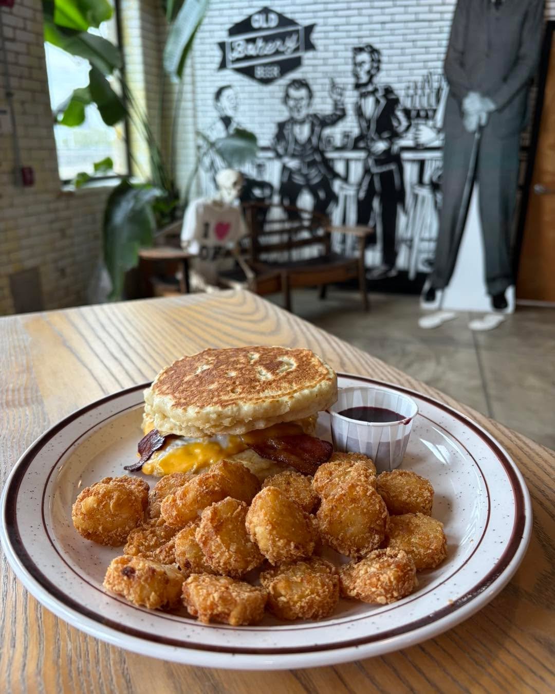 Come brunch with us tomorrow!  We&rsquo;ve got OBB McGriddles on special - maple infused pancakes with maple bacon, cheddar cheese, fried egg, and peach berry glaze.

Brunch is available every Sunday from 10-2, have you tried it yet?