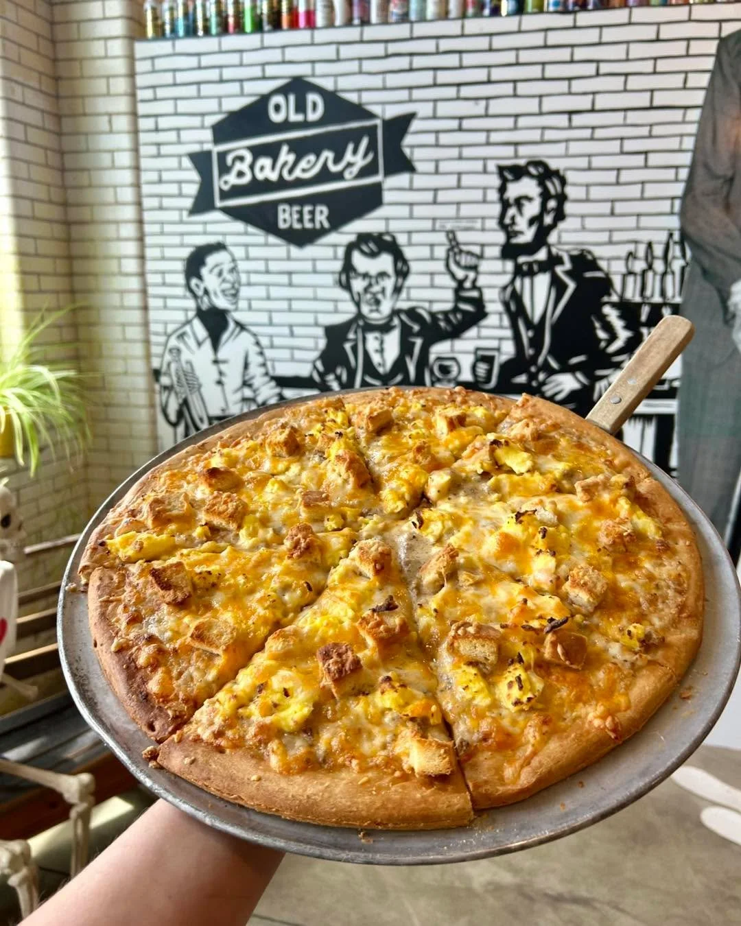 Happy Pizza Thursday!  It&rsquo;s a biscuits and gravy pizza kinda day, don&rsquo;t ya think?  Today&rsquo;s specialty pizza is topped with sausage gravy, cheddar jack, biscuit bites, and scrambled eggs
