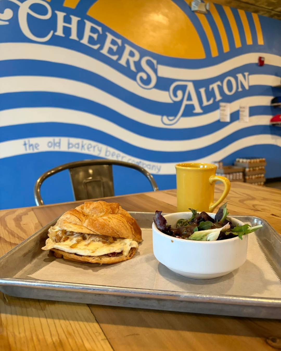Happy Brunch! 

Today&rsquo;s brunch special is a toasted croissant with Brie, ham, caramelized onions, and a fried egg!
Today&rsquo;s market toast is topped with tarragon cream cheese, strawberries, blueberries, mint, and balsamic reduction

Yum yum