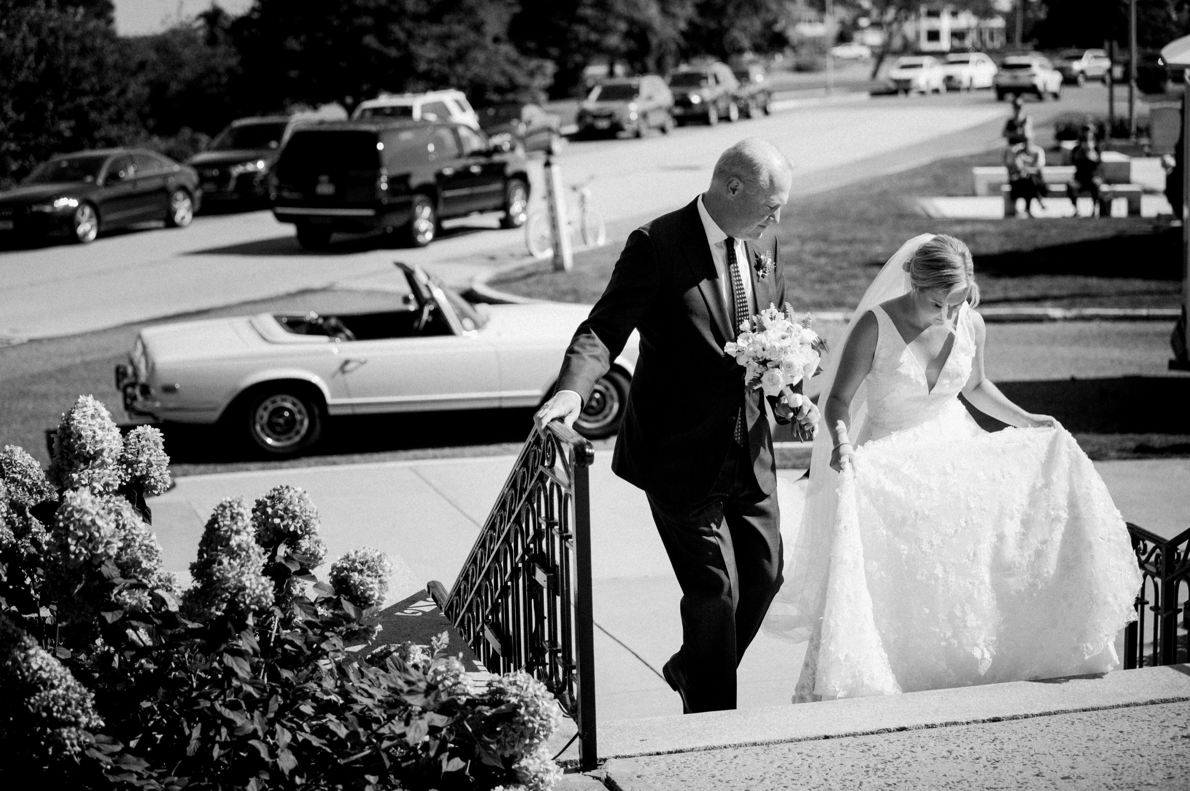 36_bride walking into ceremony bay head new jersey wedding.jpg