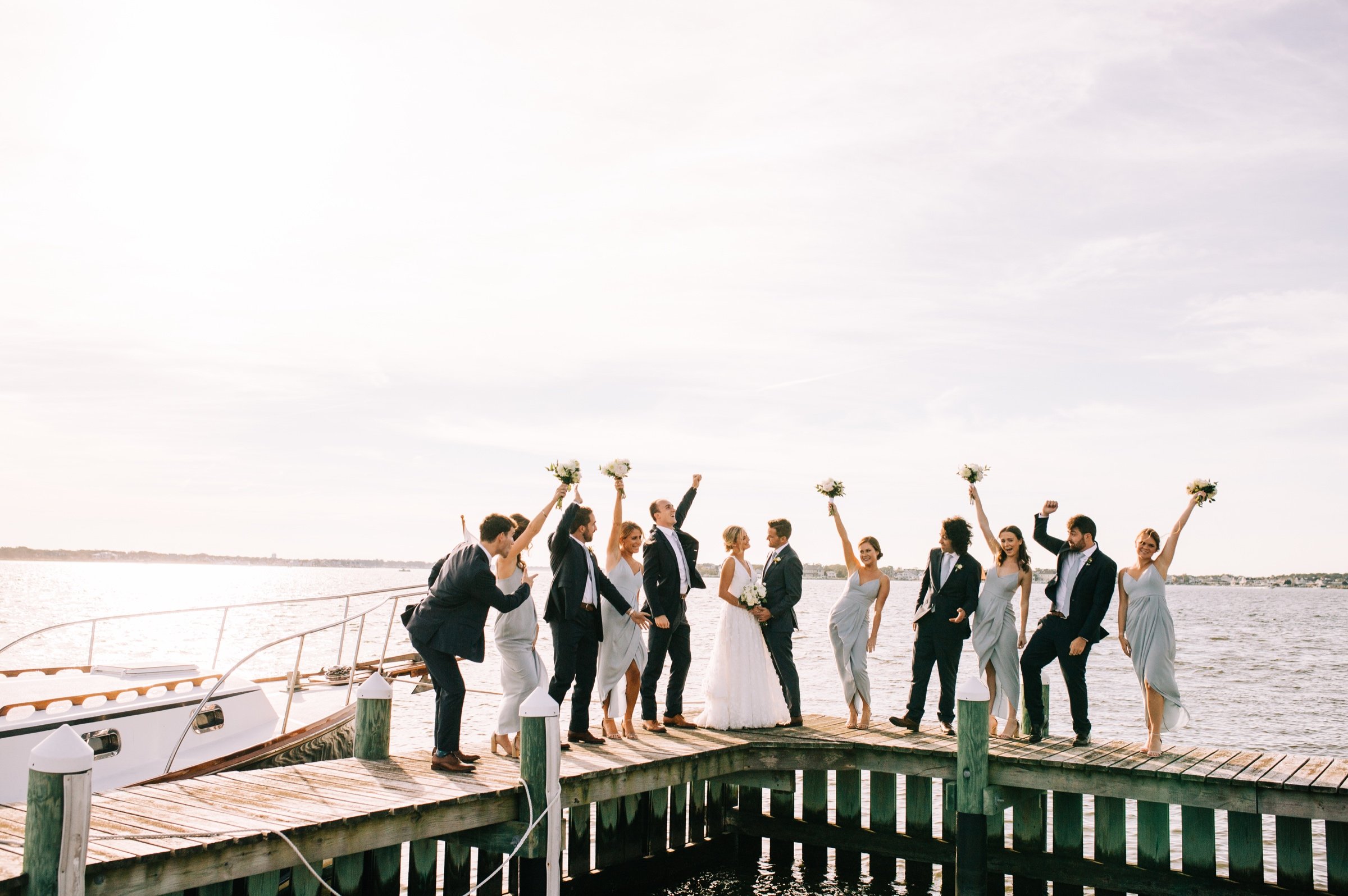 51_bridal party photos on dock bay head yacht club wedding.jpg