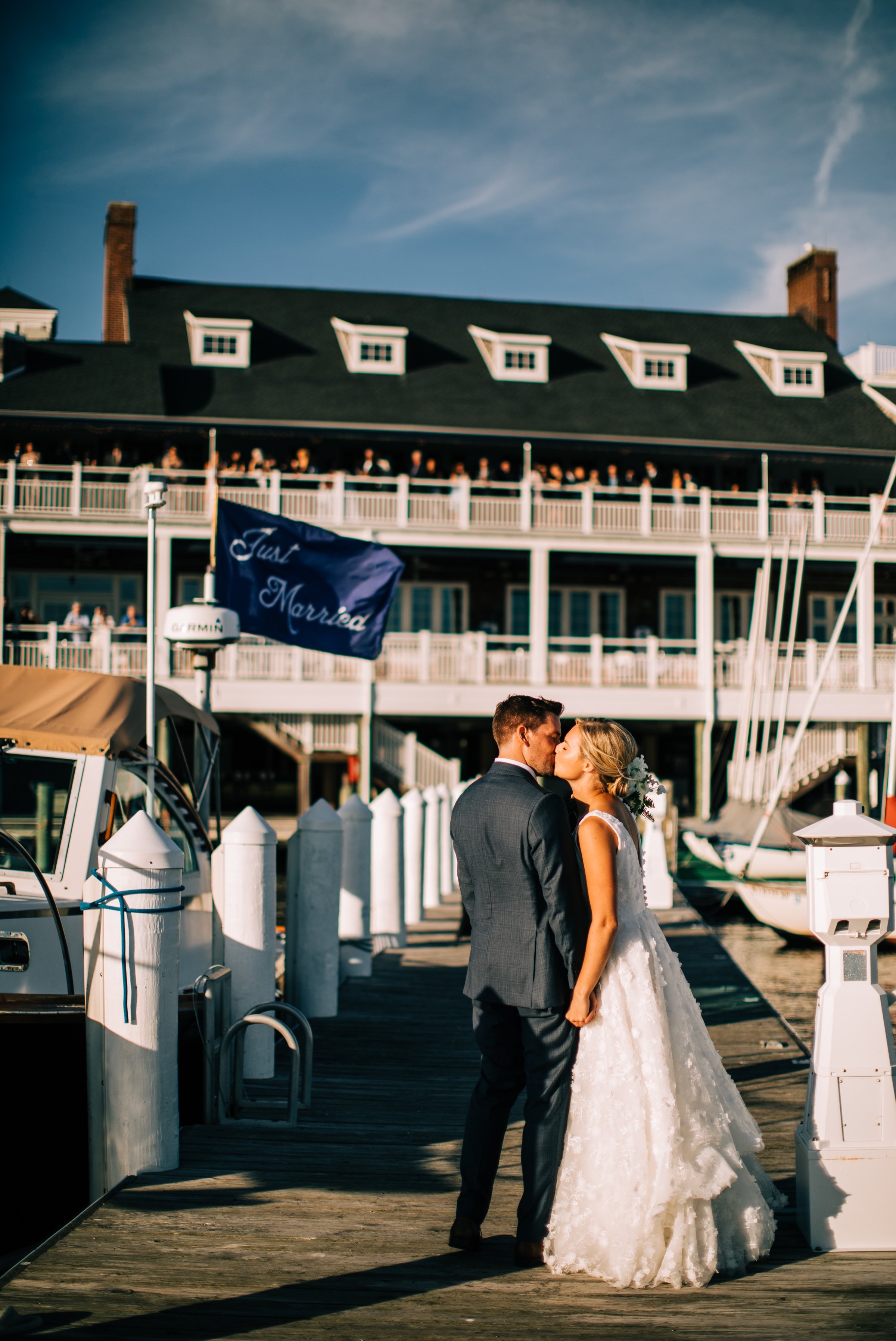 55_bride and groom arriving at bay head yacht club reception.jpg