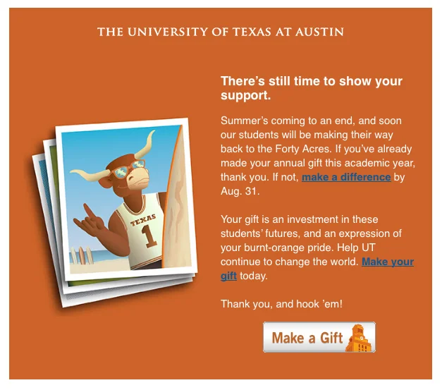 Hook ’Em illustration for fundraising email / collaboration with Kevin Rathge / 2013