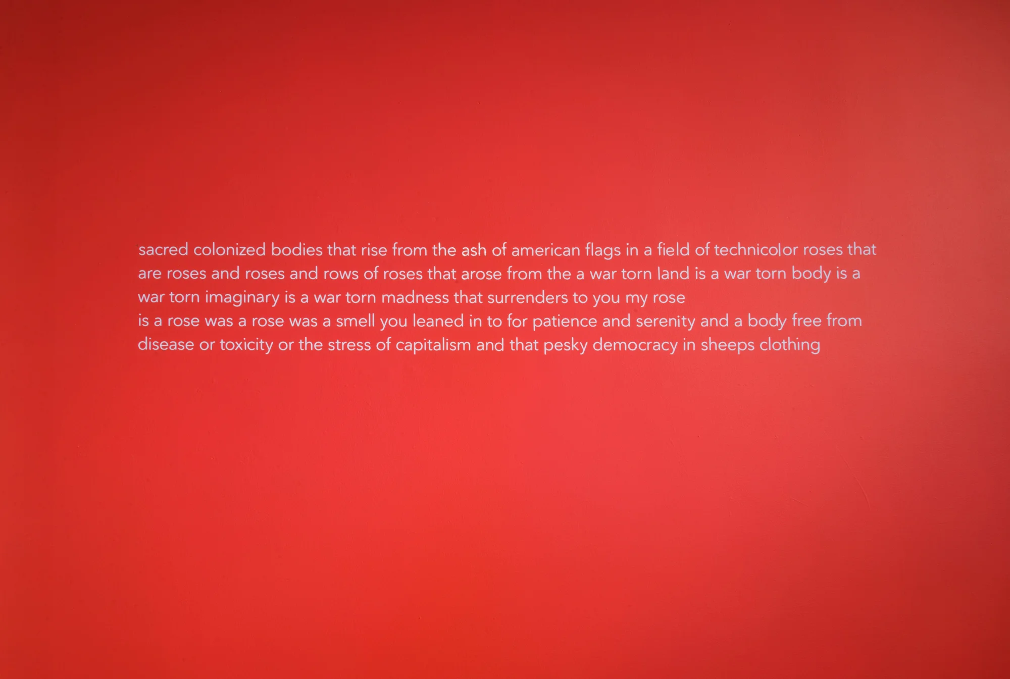 Demian DinéYazhi´, excerpts from An Infected Sunset (throughout gallery), text, 2017