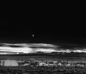 "Moonrise Over Hernandez" - darkroom edited Ansel Adams